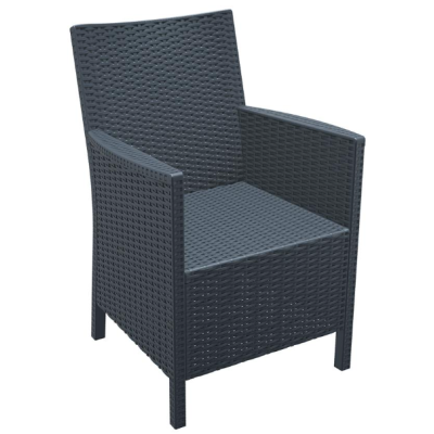 Georgina Black Weave Outdoor Restaurant Comfort Chair